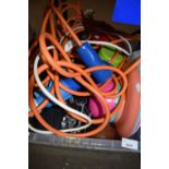 Quantity of electric cabling, picnic wares, barbecue items etc