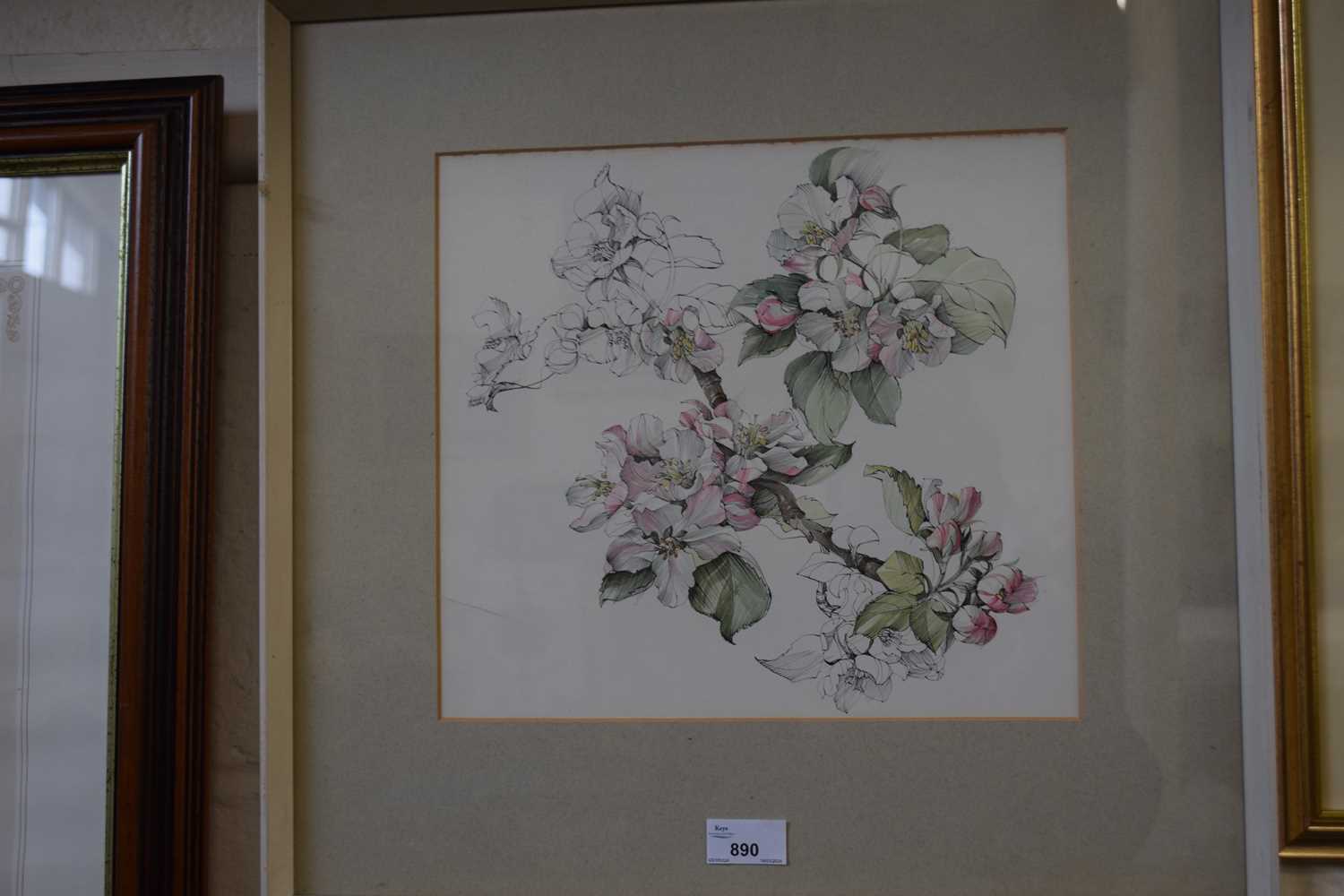 Coloured print, apple blossom