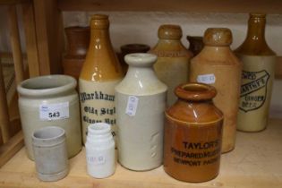 Quantity of stone ware bottles