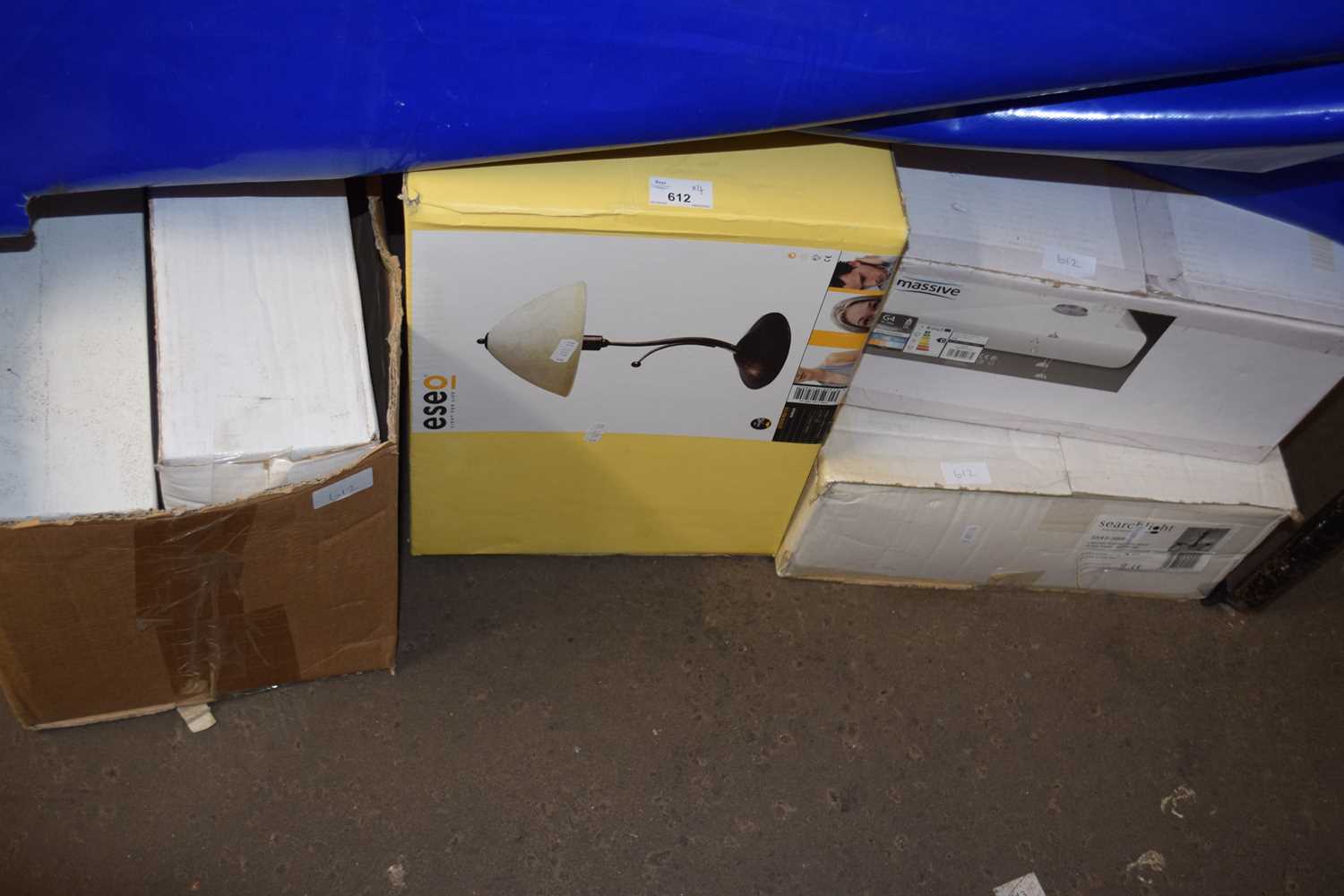 Quantity of lamps, ceiling shades and others, all boxed