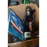 Mixed Lot: Painting of a boat, extension lead, brushes etc