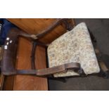 Victorian oak framed carver chair
