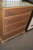 Modern oak four drawer chest