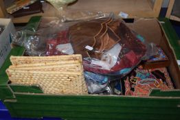 Mixed Lot: Assorted textiles, glass ware, picture frames etc