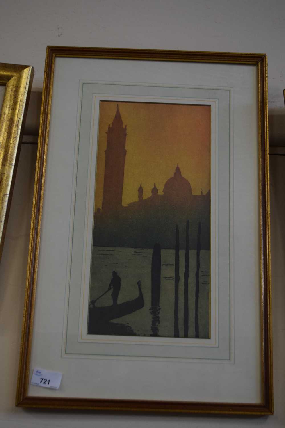 Venetian print, framed and glazed