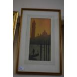 Venetian print, framed and glazed