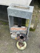 Two galvanised greenhouse heaters and one other (3)