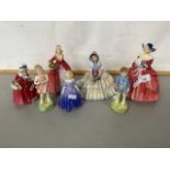 Collection of various Royal Doulton figures to include Janet, Daydreams, Lavinia, He Loves Me, and