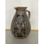 German stone ware vase decorated with abstract floral design