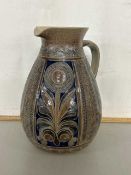 German stone ware vase decorated with abstract floral design