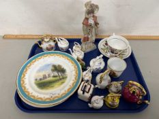 Mixed Lot: Ceramics to include 19th Century Minton cabinet plate (cracked and heavily restored)