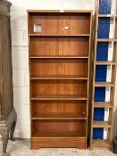 A mid Century open front bookcase cabinet