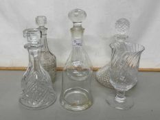 Mixed Lot: Various decanters and glass vases