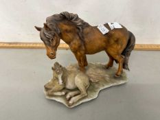 A Kaiser model of a horse and foal