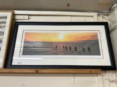 David Tipling, photographic print of King Penguins, framed and glazed