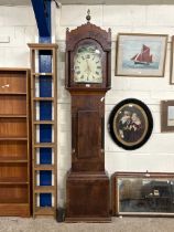 19th Century mahogany long cased clock with painted dial and thirty hour movement