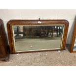 Late Victorian over mantel mirror with inlaid frame