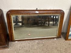 Late Victorian over mantel mirror with inlaid frame