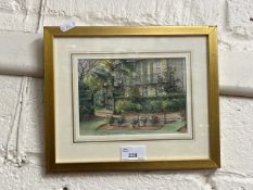 Colonel Harold Esdailemalet, study of Radnor House, watercolour, framed
