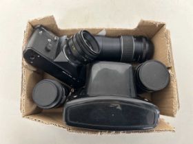 Box of vintage cameras to include Zenit