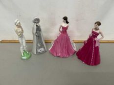 Group of four figurines to include Royal Doulton and Coalport