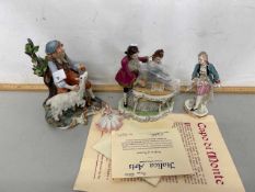 Mixed Lot: Various continental figures to include Capodimonte
