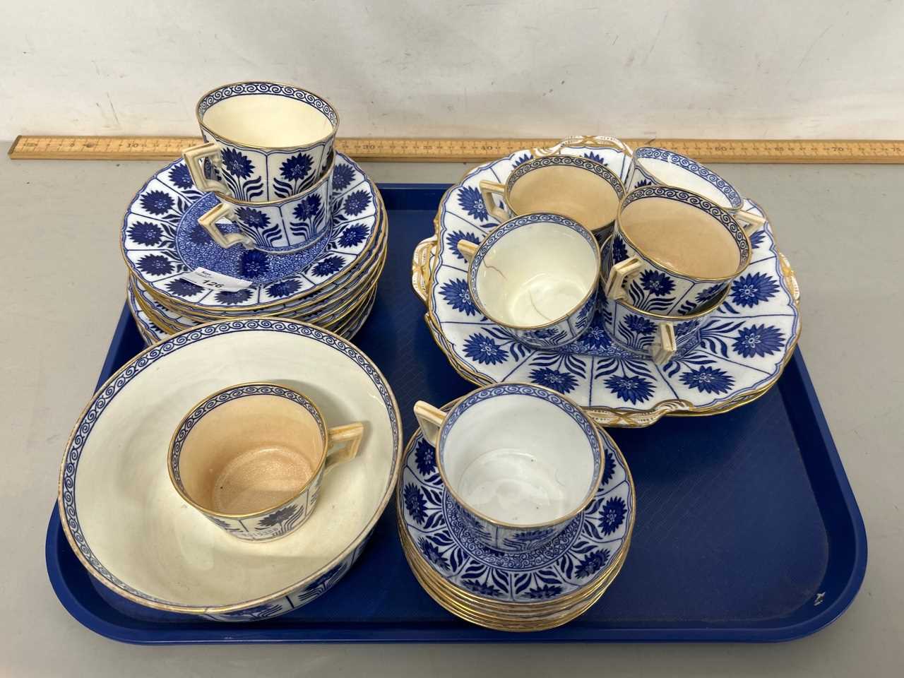 Quantity of Minton floral decorated blue and white tea ware