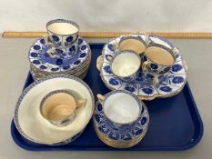 Quantity of Minton floral decorated blue and white tea ware