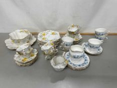 Wileman floral decorated part tea set together with a quantity of Colclough tea wares