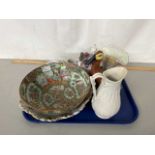 Mixed Lot: Various ceramics to include a Chinese Canton bowl (heavily cracked and restored) plus