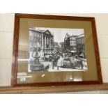 Framed sepia photograph of a London street scene