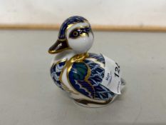 Royal Crown Derby paperweight formed as a duckling