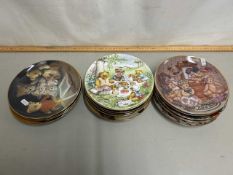 Collection of modern decorative plates decorated with teddy bears