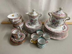 Quantity of modern Limoges table wares together with various Oriental cups and saucers