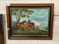 20th Century school study of horses, oil on canvas