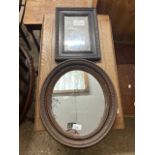 Late 19th Century oval framed wall mirror together with another one similar