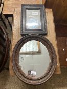 Late 19th Century oval framed wall mirror together with another one similar