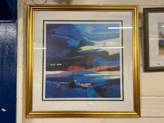 Pam Carter, Room with a View, Skye, coloured print, gilt framed