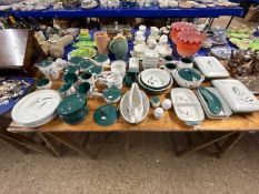 Good quantity of Denby green wheat table wares