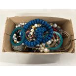 Box of various assorted costume jewellery