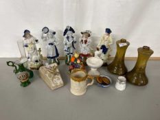 Mixed Lot: Various continental figures, Royal Vista ware vases and other assorted items