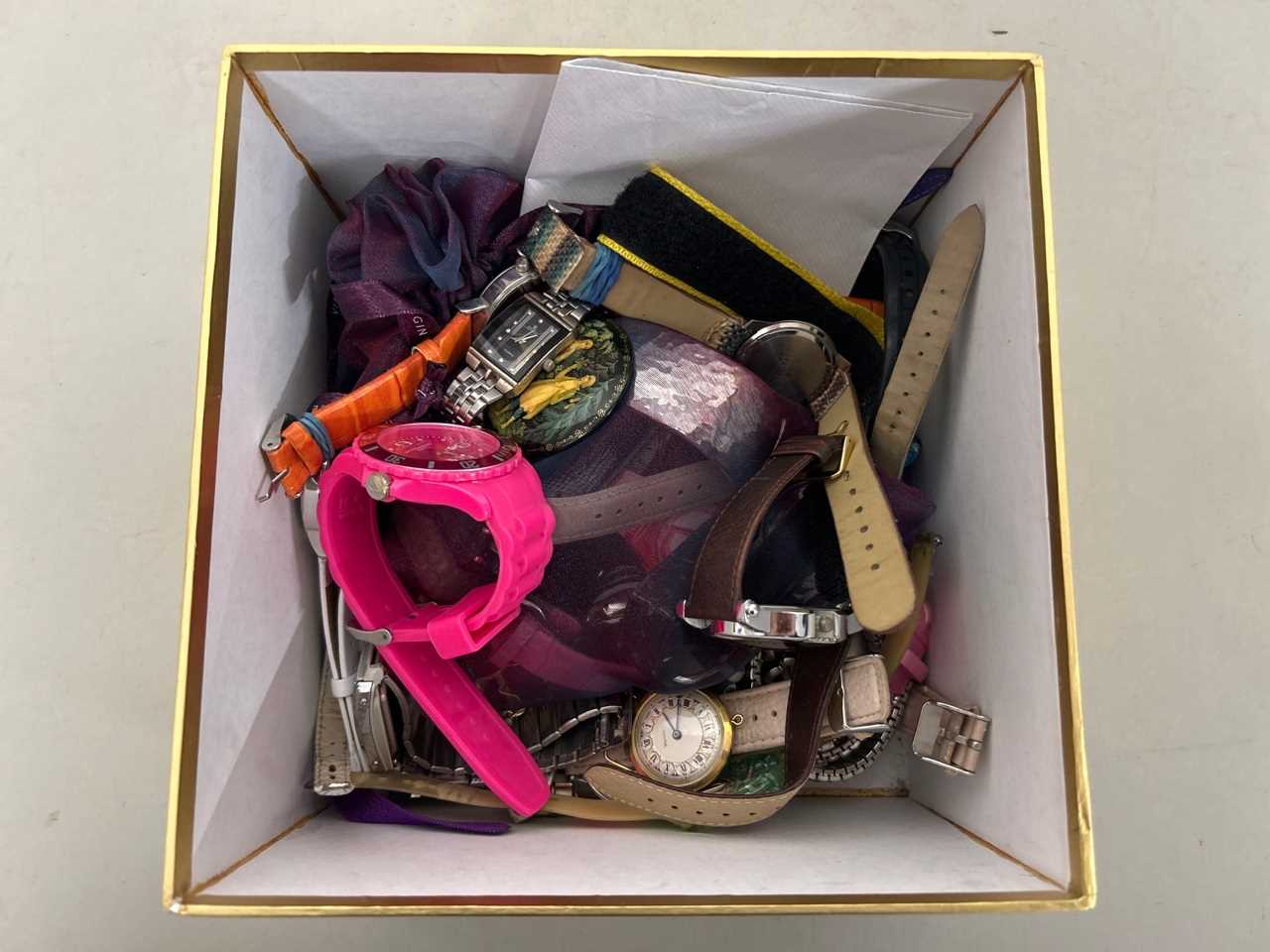 Box of various assorted wristwatches