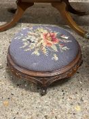 Victorian footstool with tapestry top