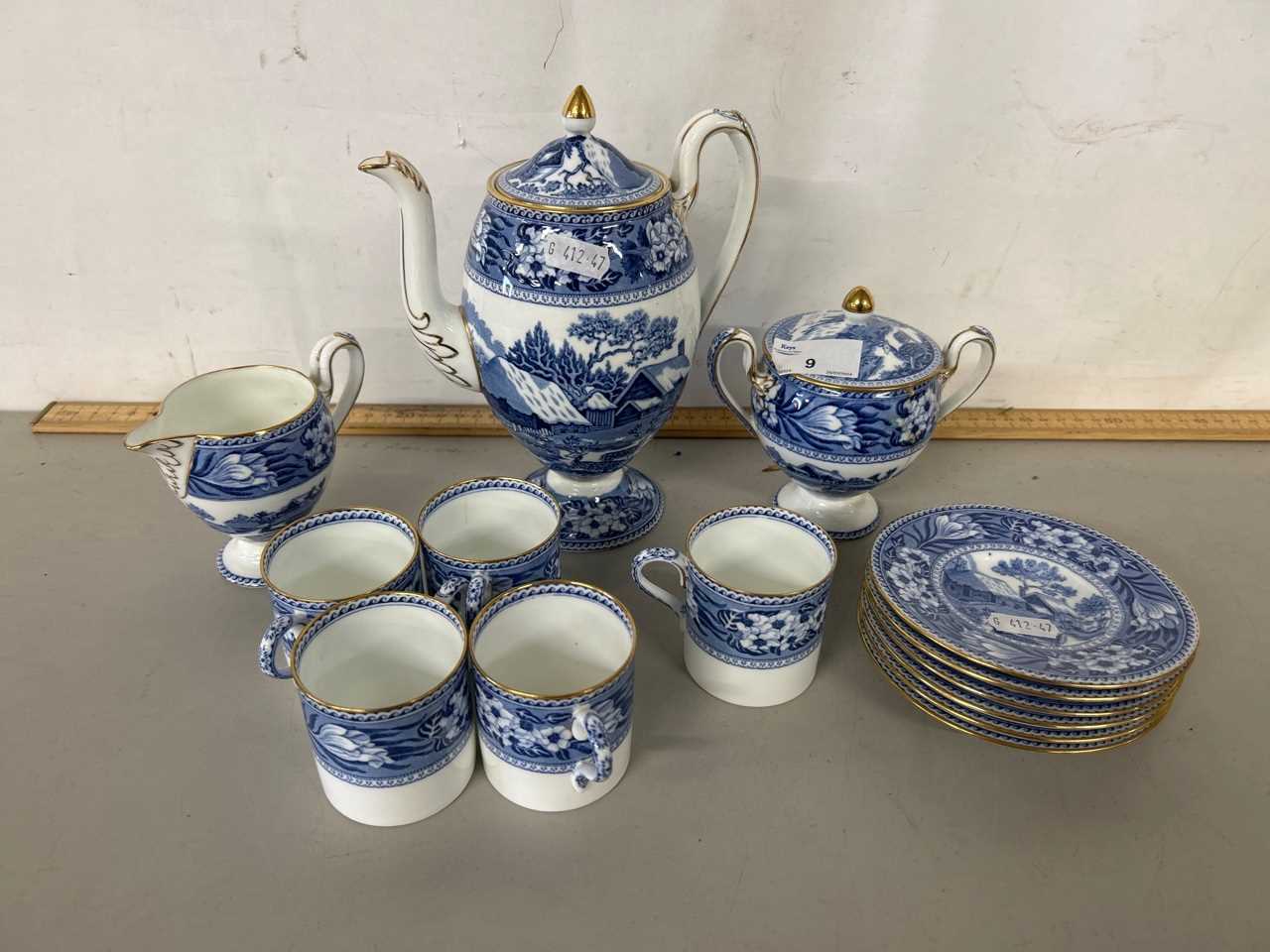 Wedgwood blue and white coffee set