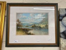 Study of a lakeland scene, watercolour, indistinctly signed possible G F R Wood, framed and glazed