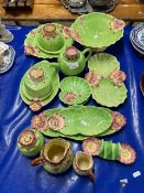 Quantity of Shorter & Sons waterlily pattern ceramics to include bowls, tea wares, toast rack etc