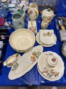 Collection of Royal Staffordshire fruit decorated ceramics to include a range of bowls, jugs,