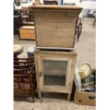 Small pine flip top box together with a vintage meat safe (2)