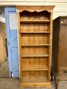 Modern pine open front bookcase cabinet