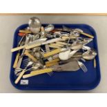 Tray of various assorted cutlery